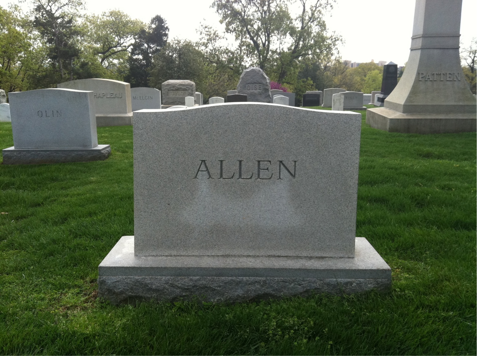 Back of headstone — Agnes Allen