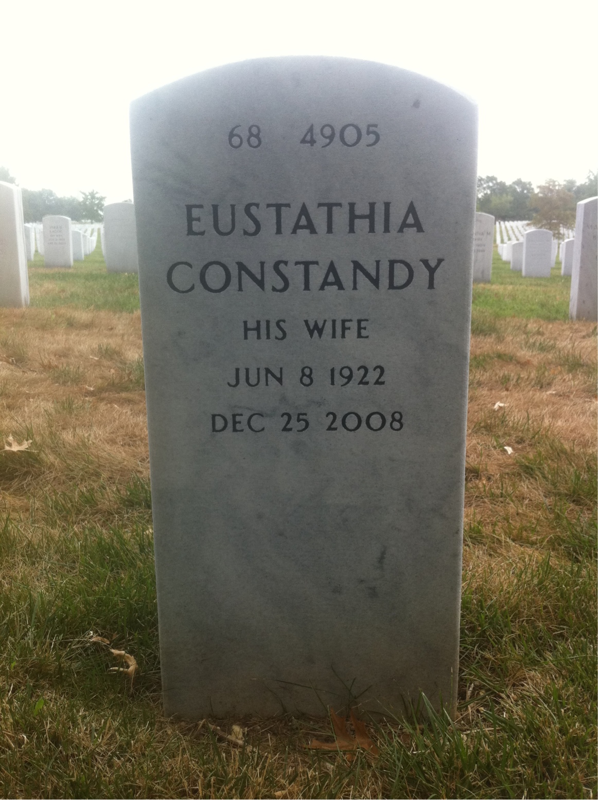 Back of headstone — George Zacharias