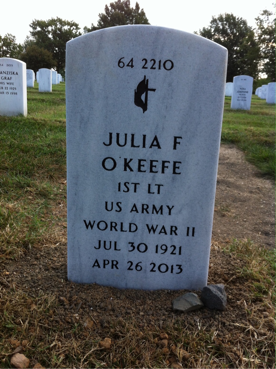 Back of headstone — Francis O'Keefe