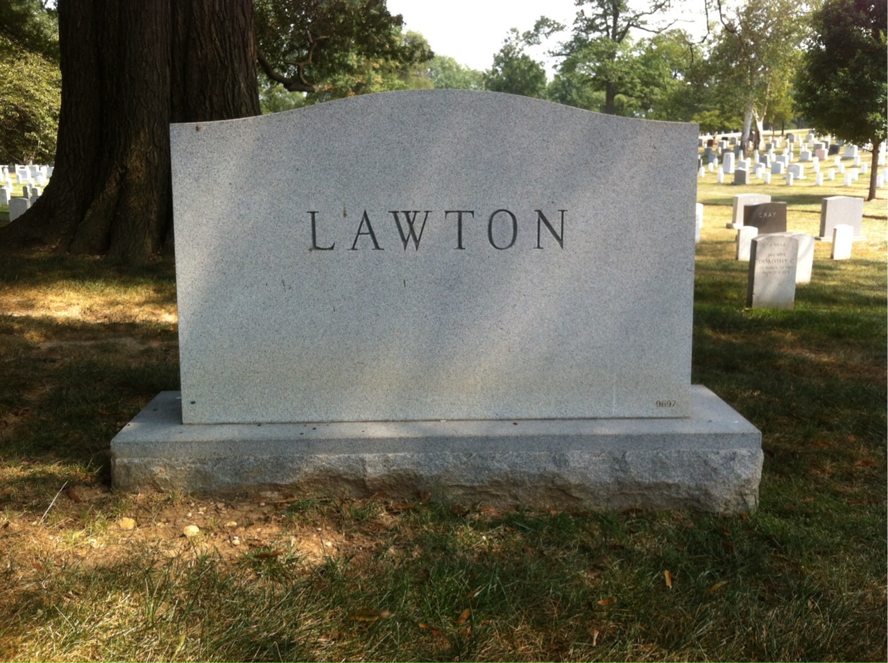 Back of headstone — Jack Lawton