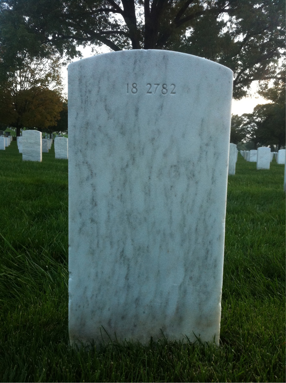 Back of headstone — William Baker