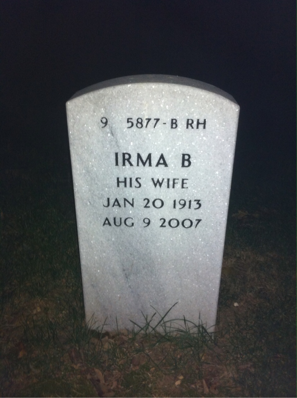 Back of headstone — Erwin Shields