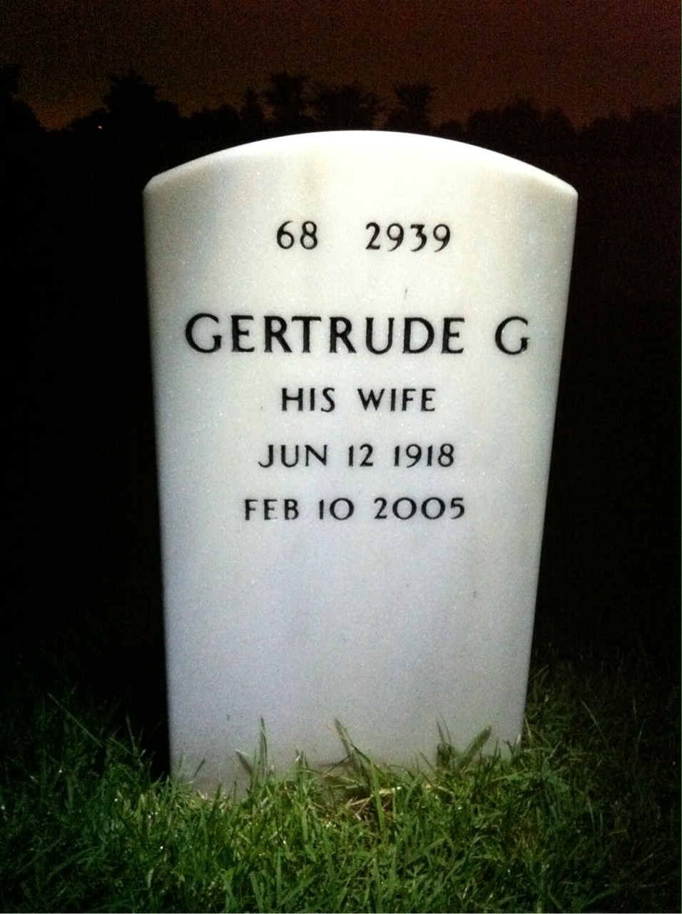 Back of headstone — Carmine Guadagno