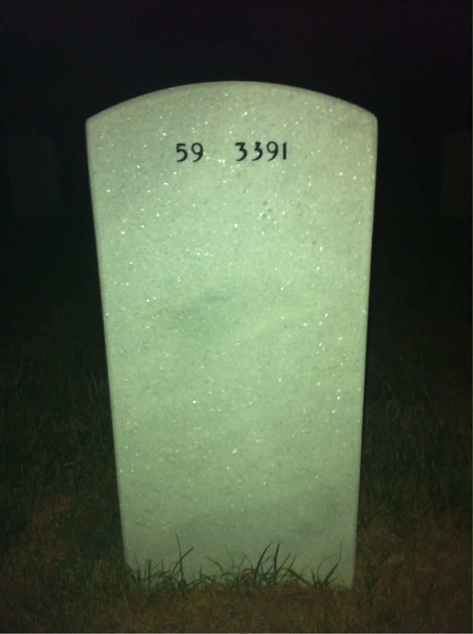 Back of headstone — Gregory Burns