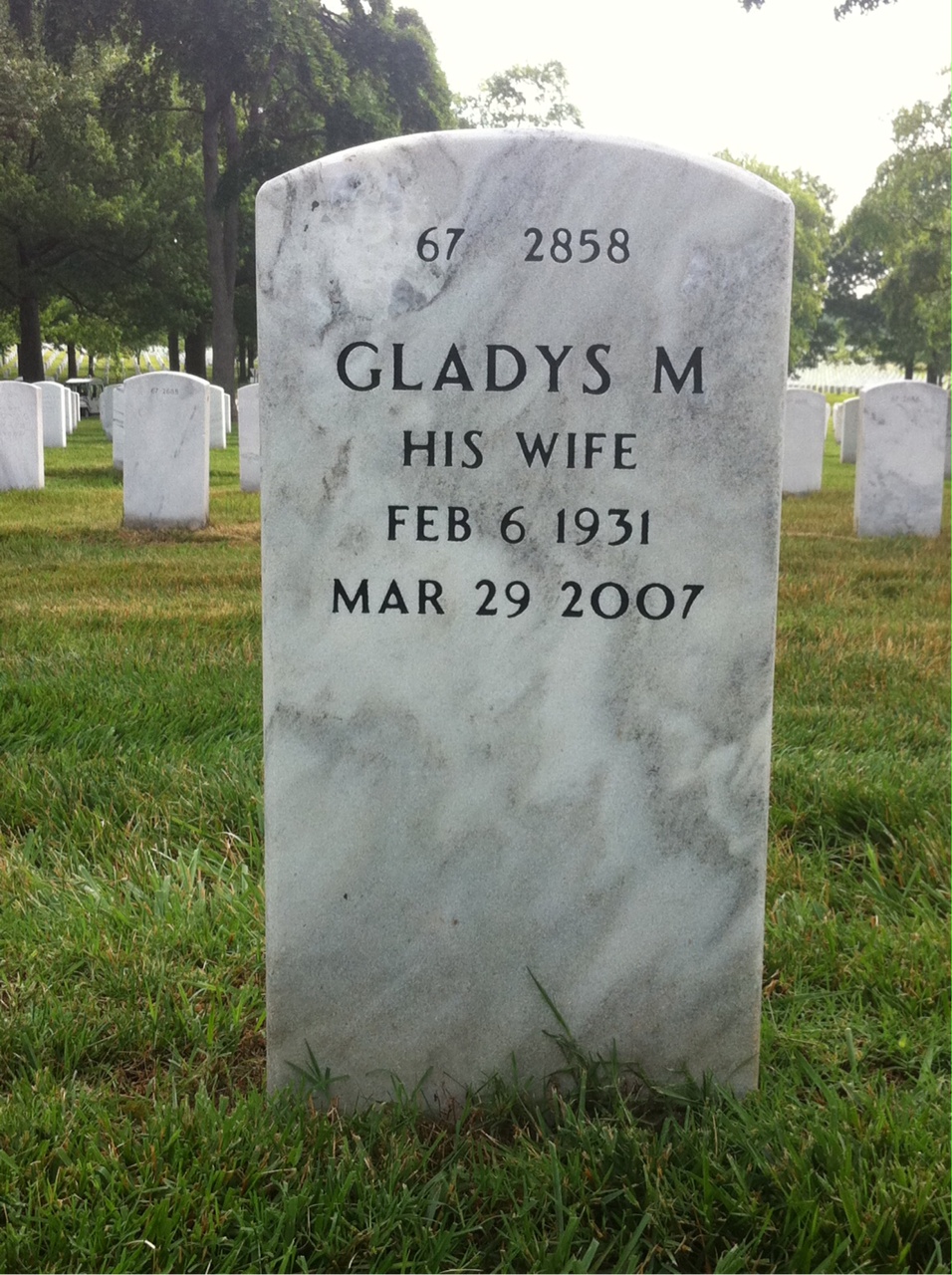 Back of headstone — Jerome Pilon