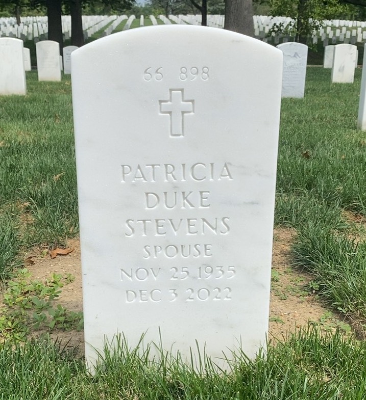 Back of headstone — Robert Stevens