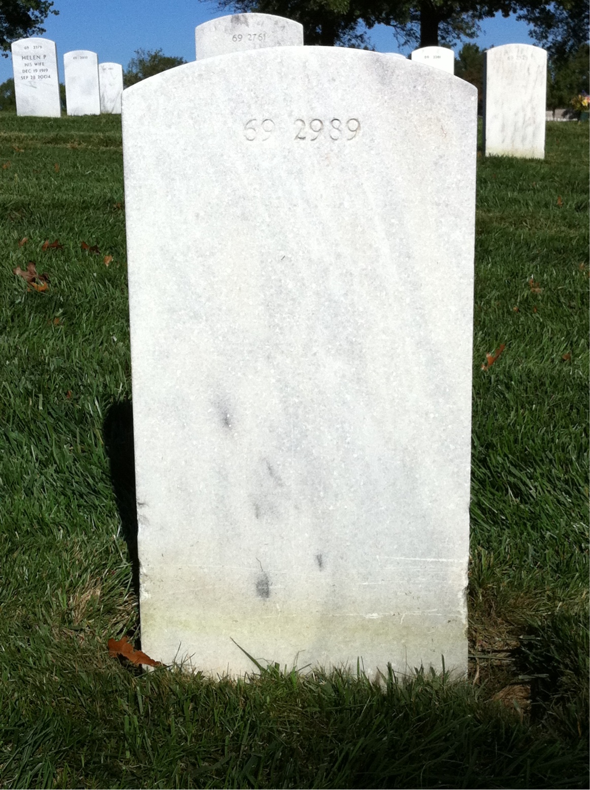 Back of headstone — William N Palmatier