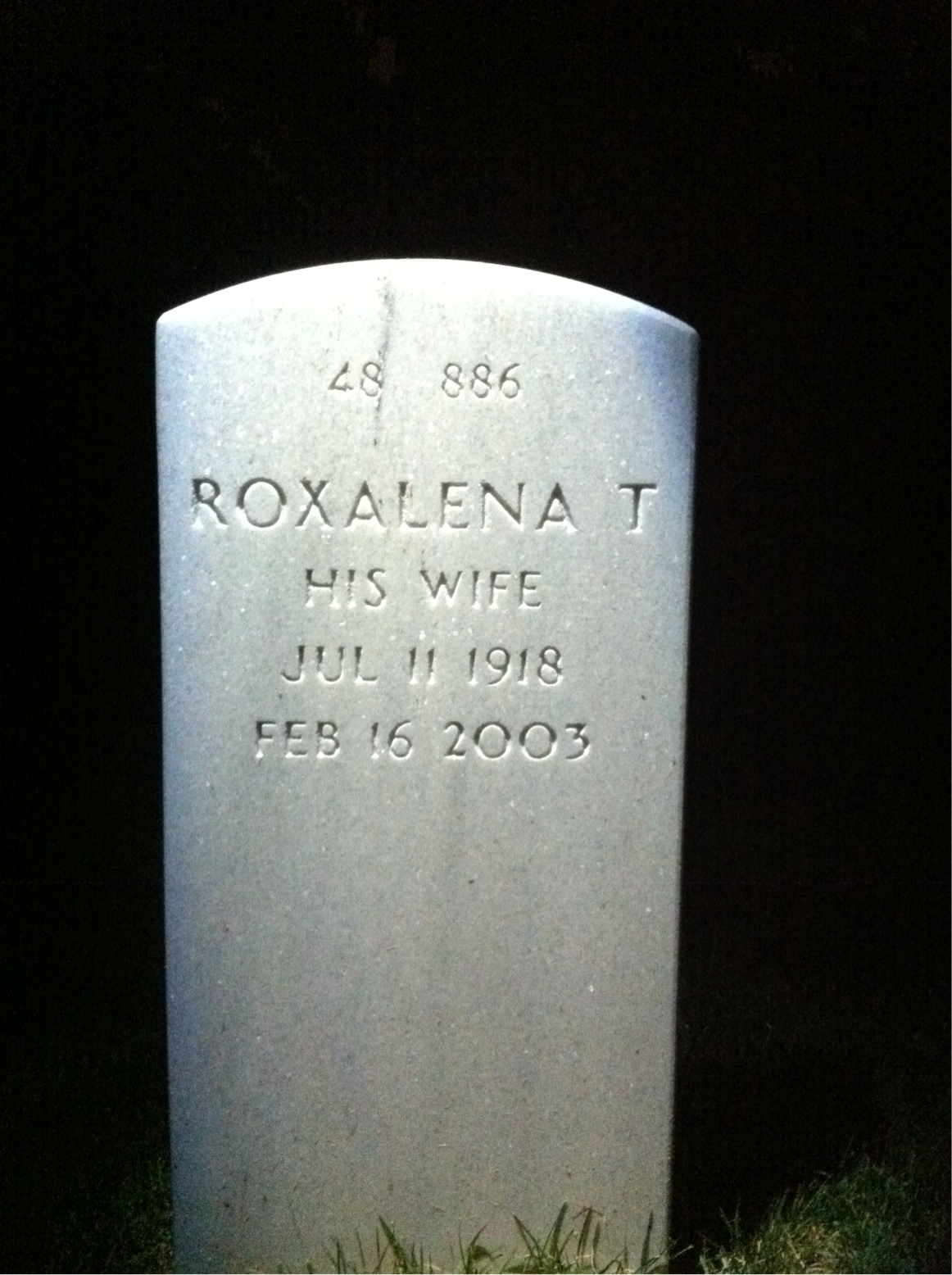 Back of headstone — Eldwin Strong
