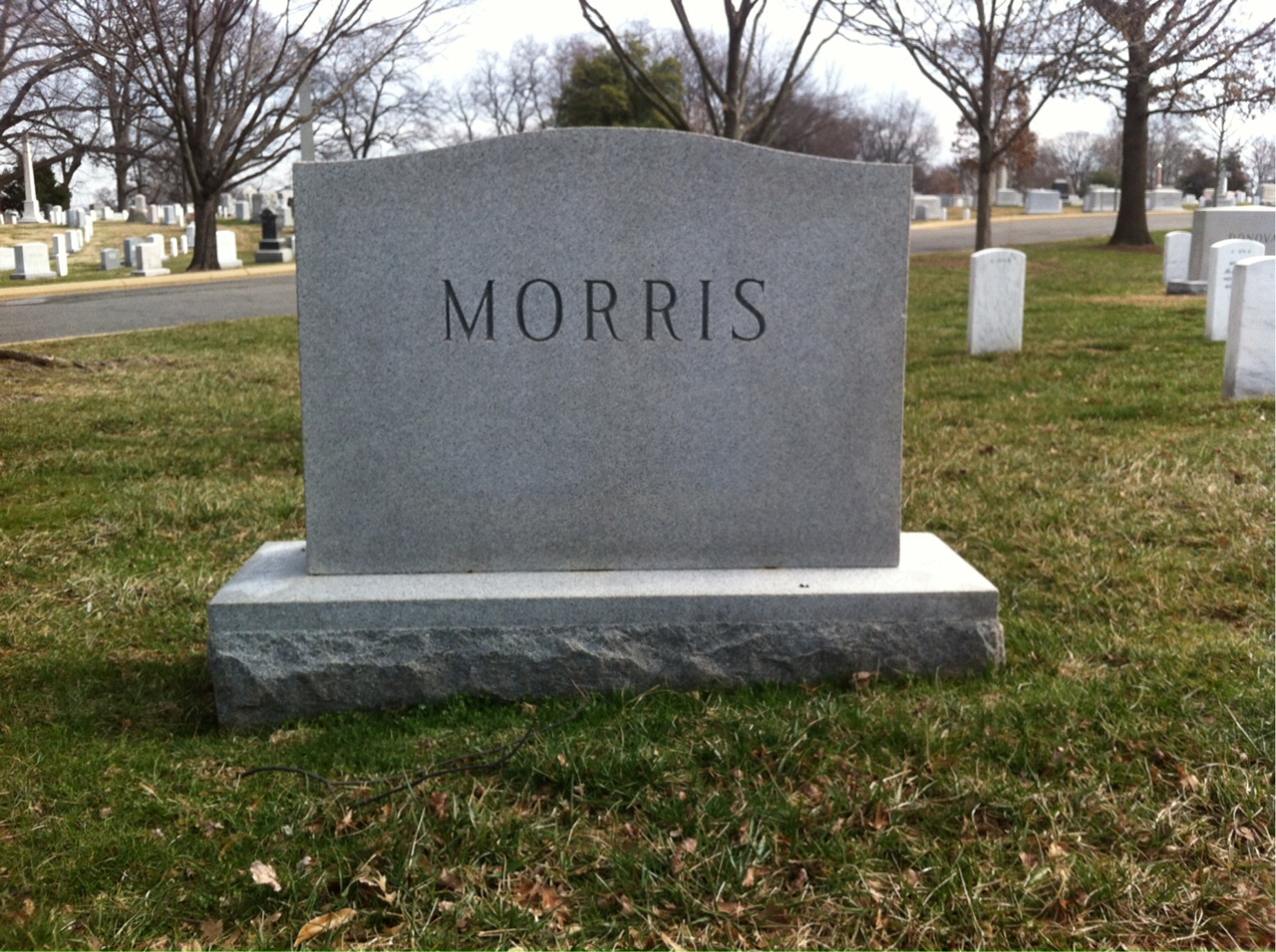 Back of headstone — Samuel Morris