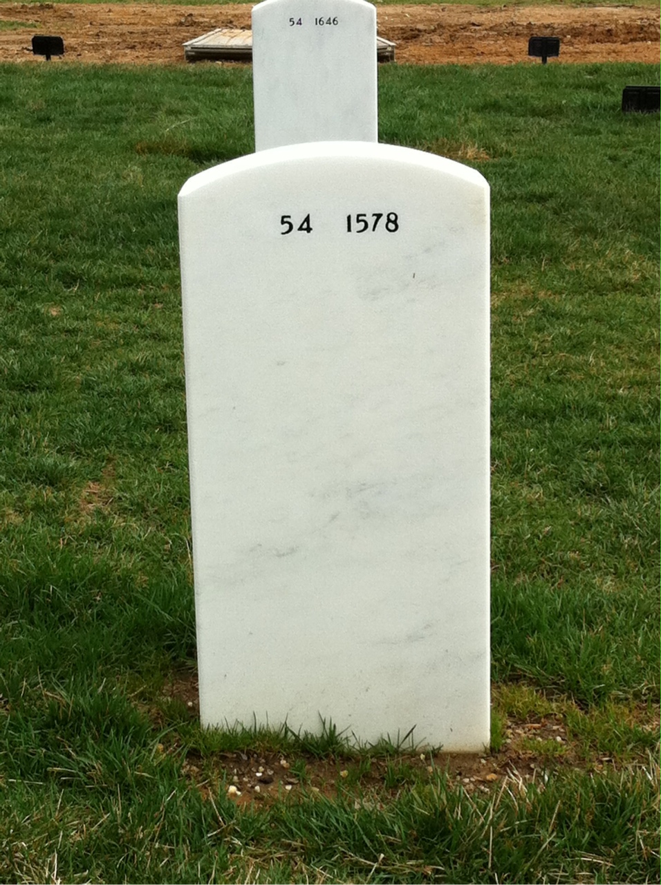 Back of headstone — Harold Moore