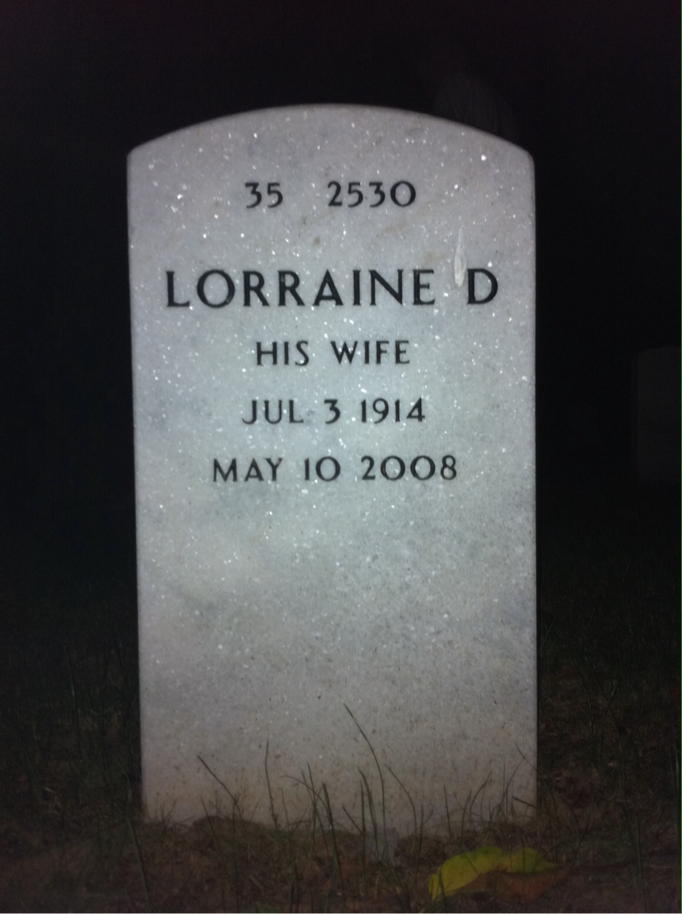 Back of headstone — Daniel Young