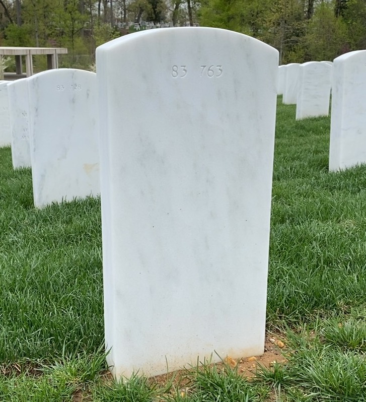 Back of headstone — Walter Carlin Bell