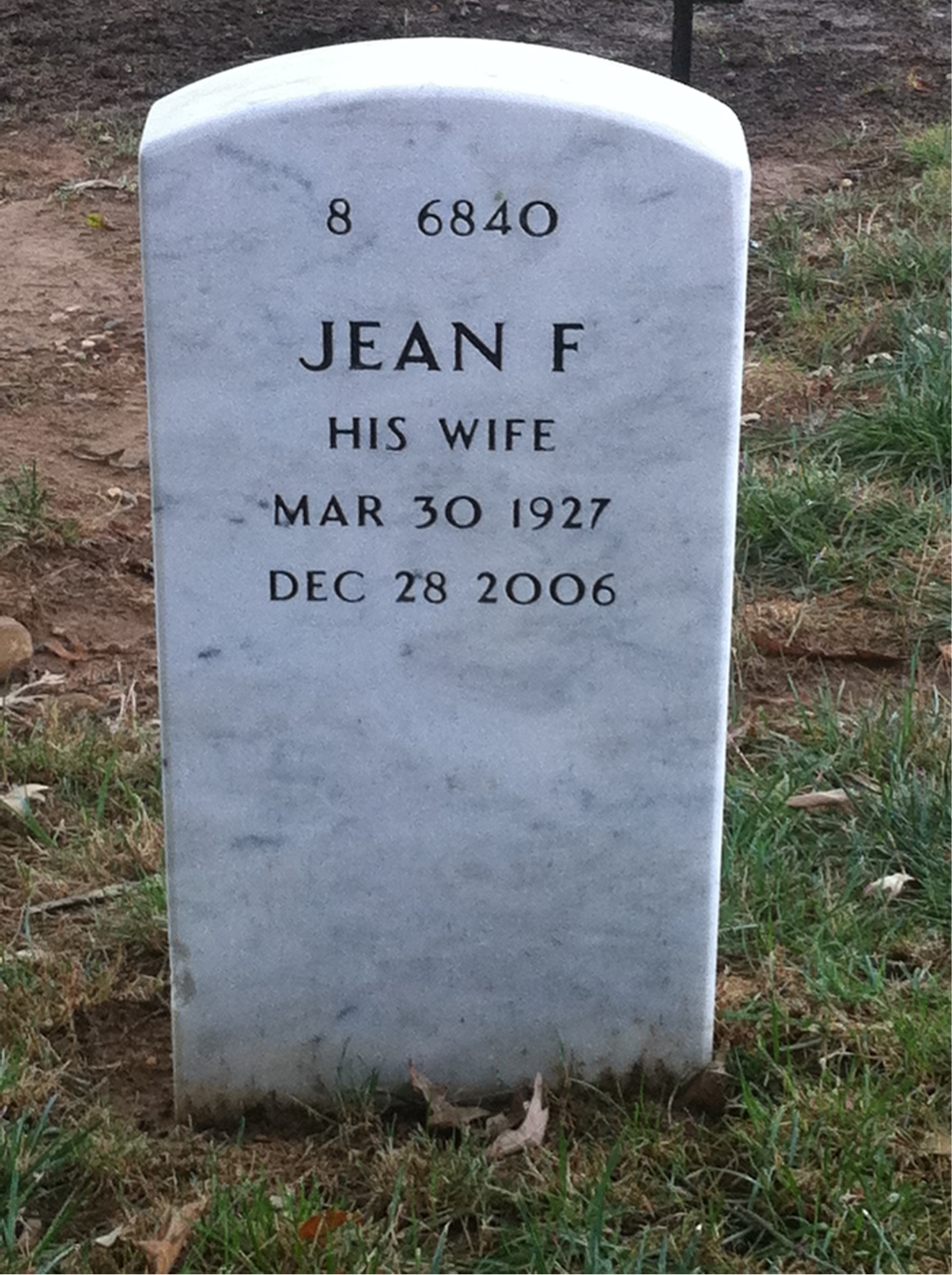 Back of headstone — John Wyatt