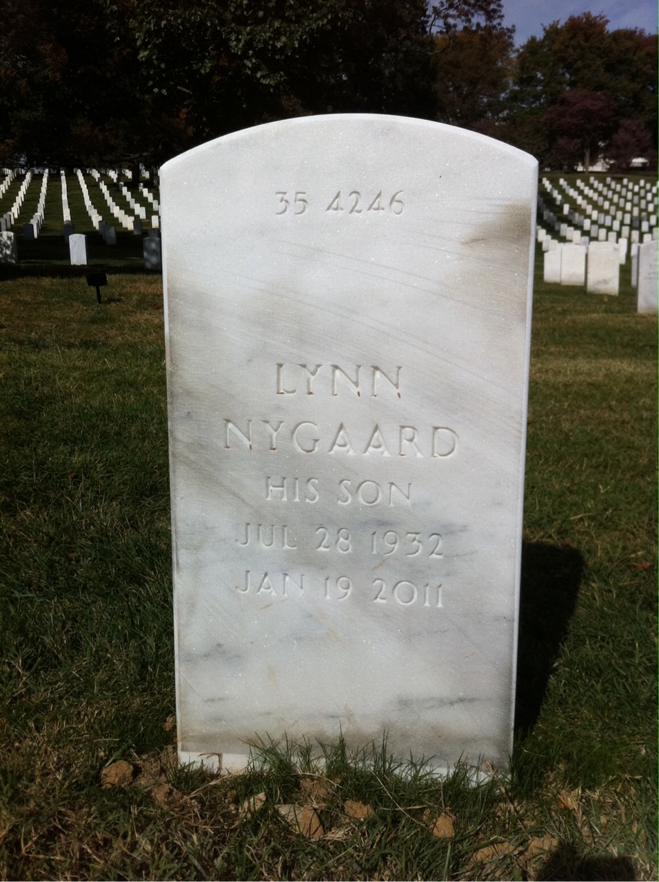 Back of headstone — Newell Atwood