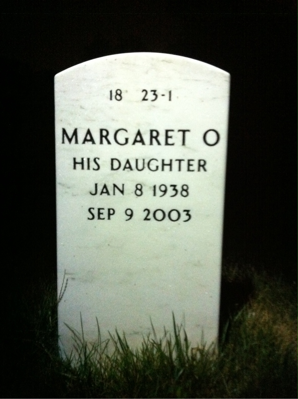 Back of headstone — John Hughes