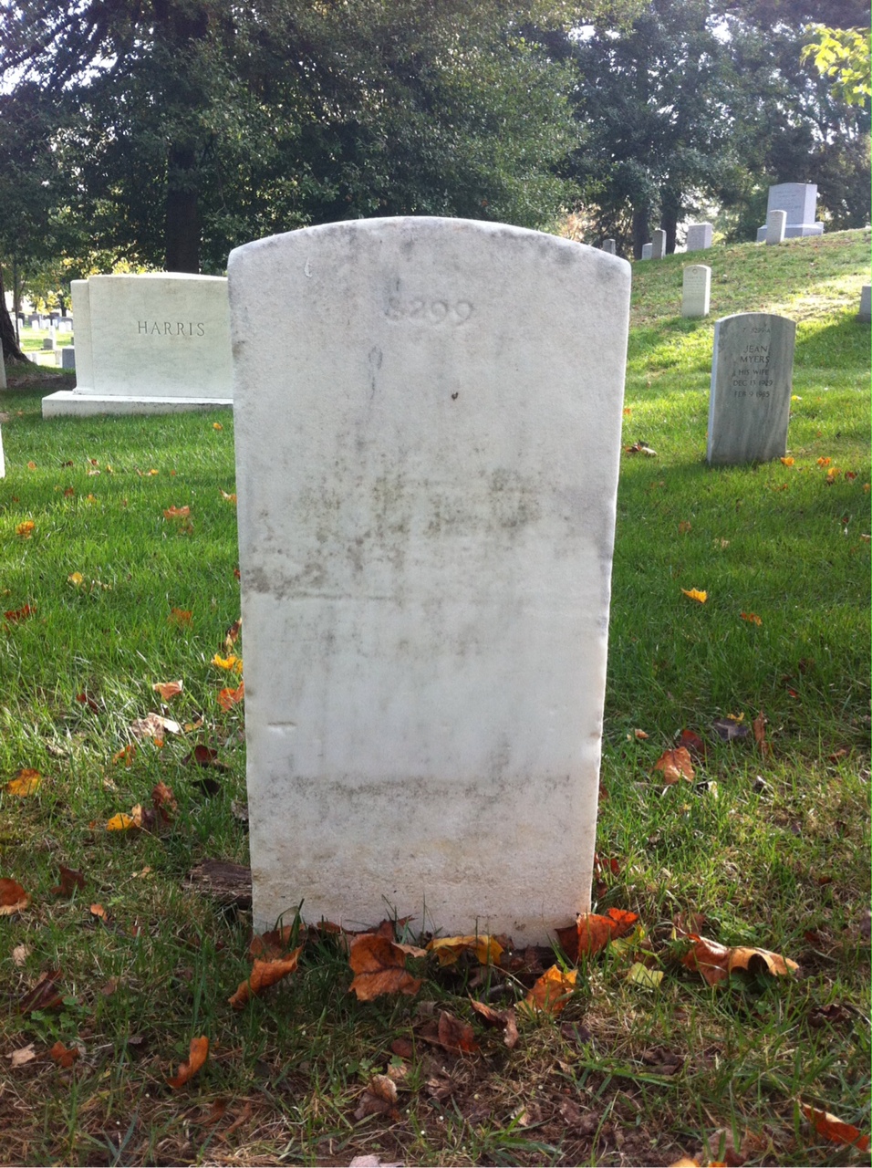 Back of headstone — George Baker
