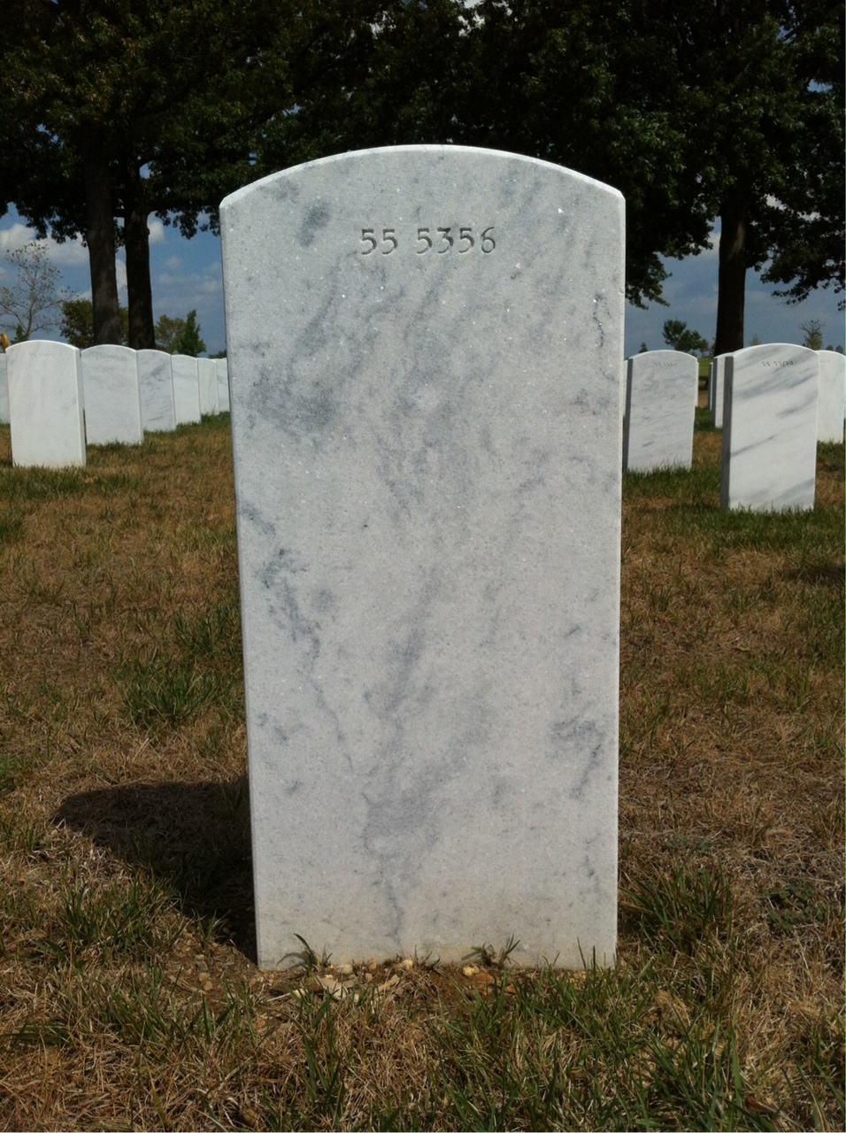 Back of headstone — Winfred Eugene Mccracken