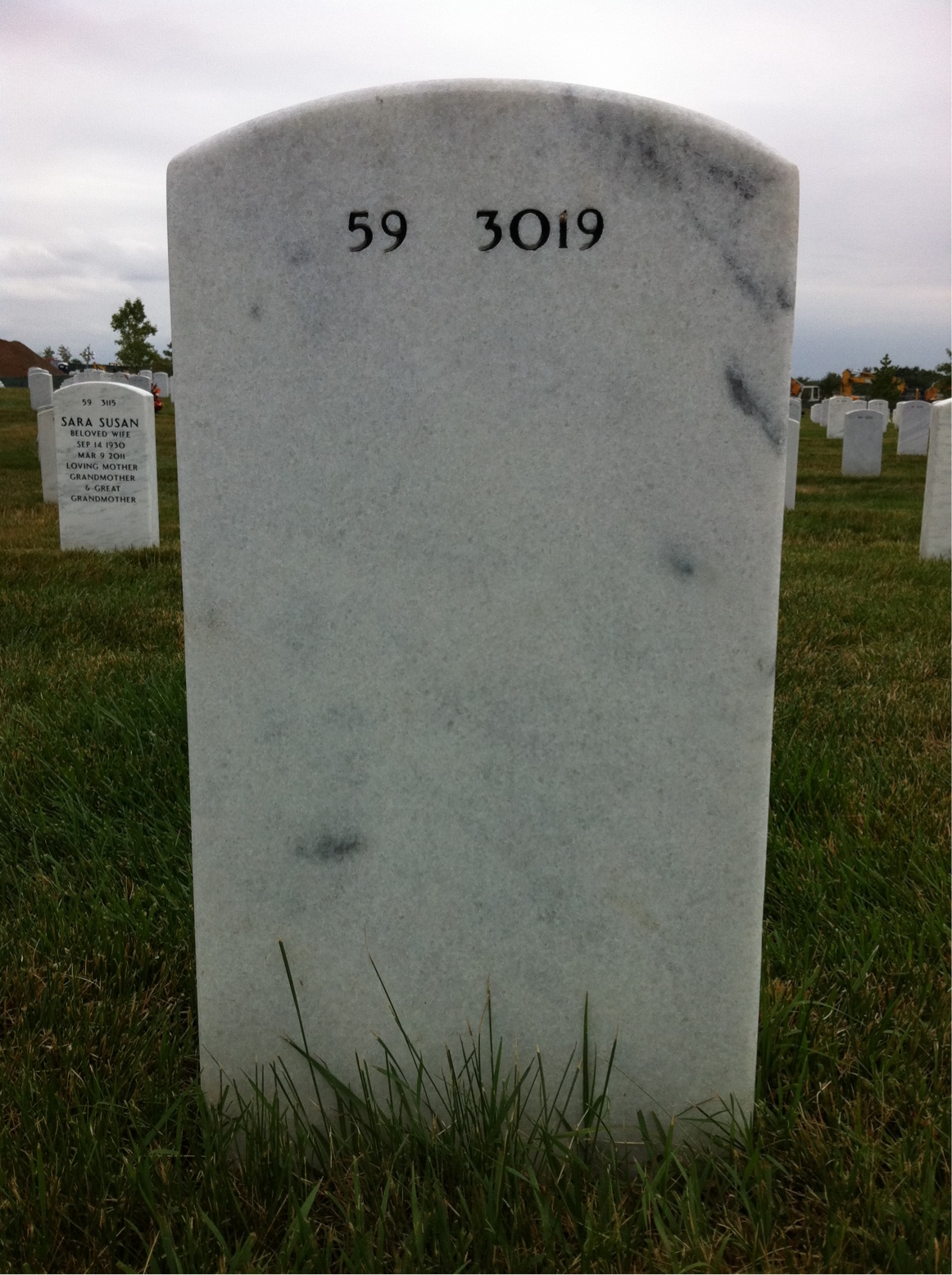 Back of headstone — Jack Herrell