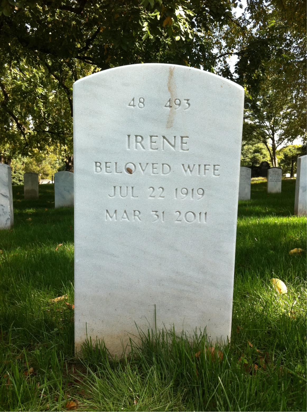 Back of headstone — William Arsers