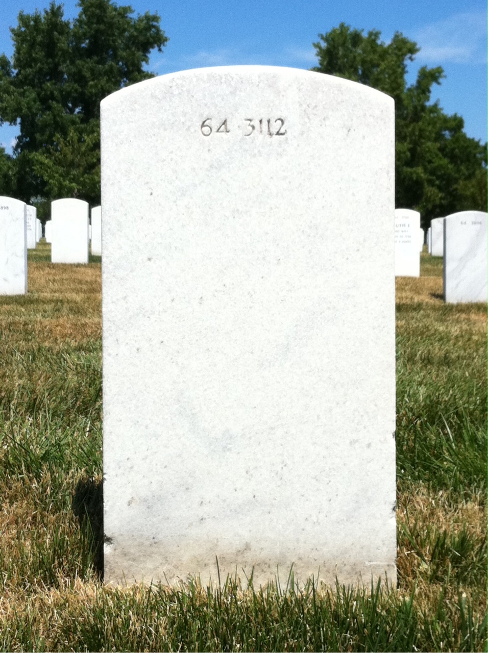 Back of headstone — Walter Pinckney Way