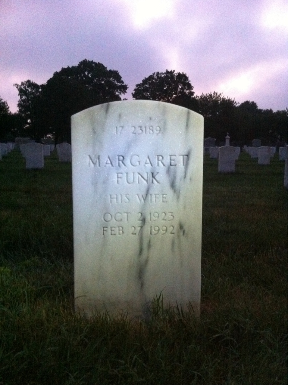 Back of headstone — William Amick