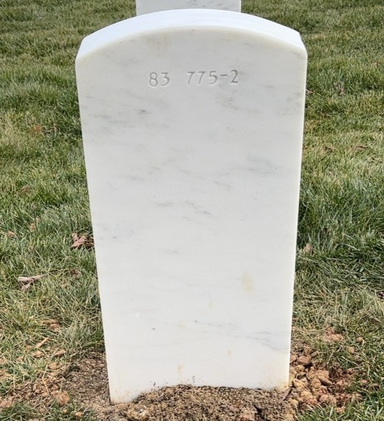 Back of headstone — Thomas L Walker