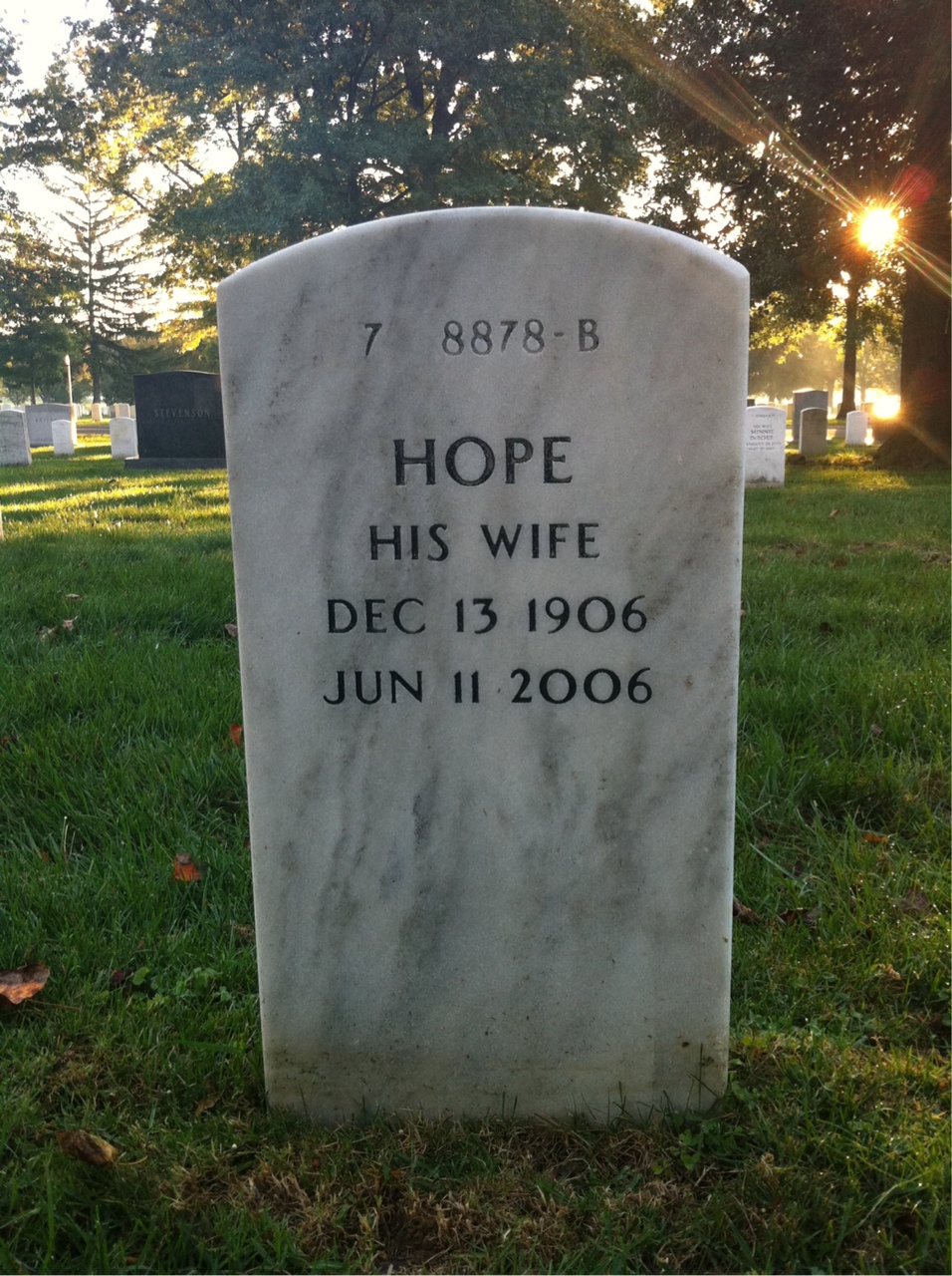 Back of headstone — Kenneth Wheelock