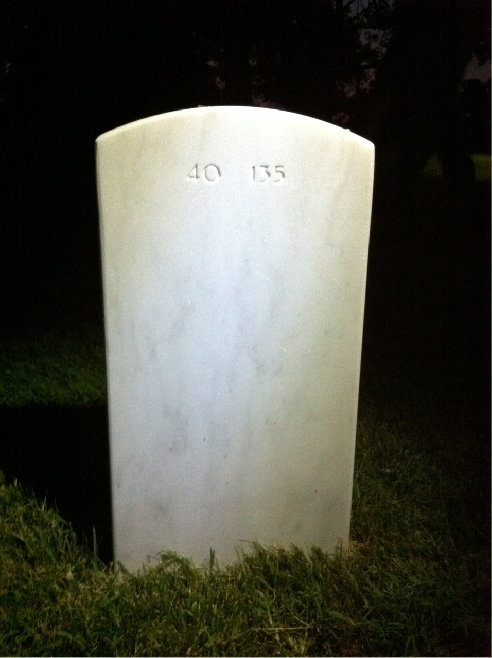Back of headstone — Terry Putt