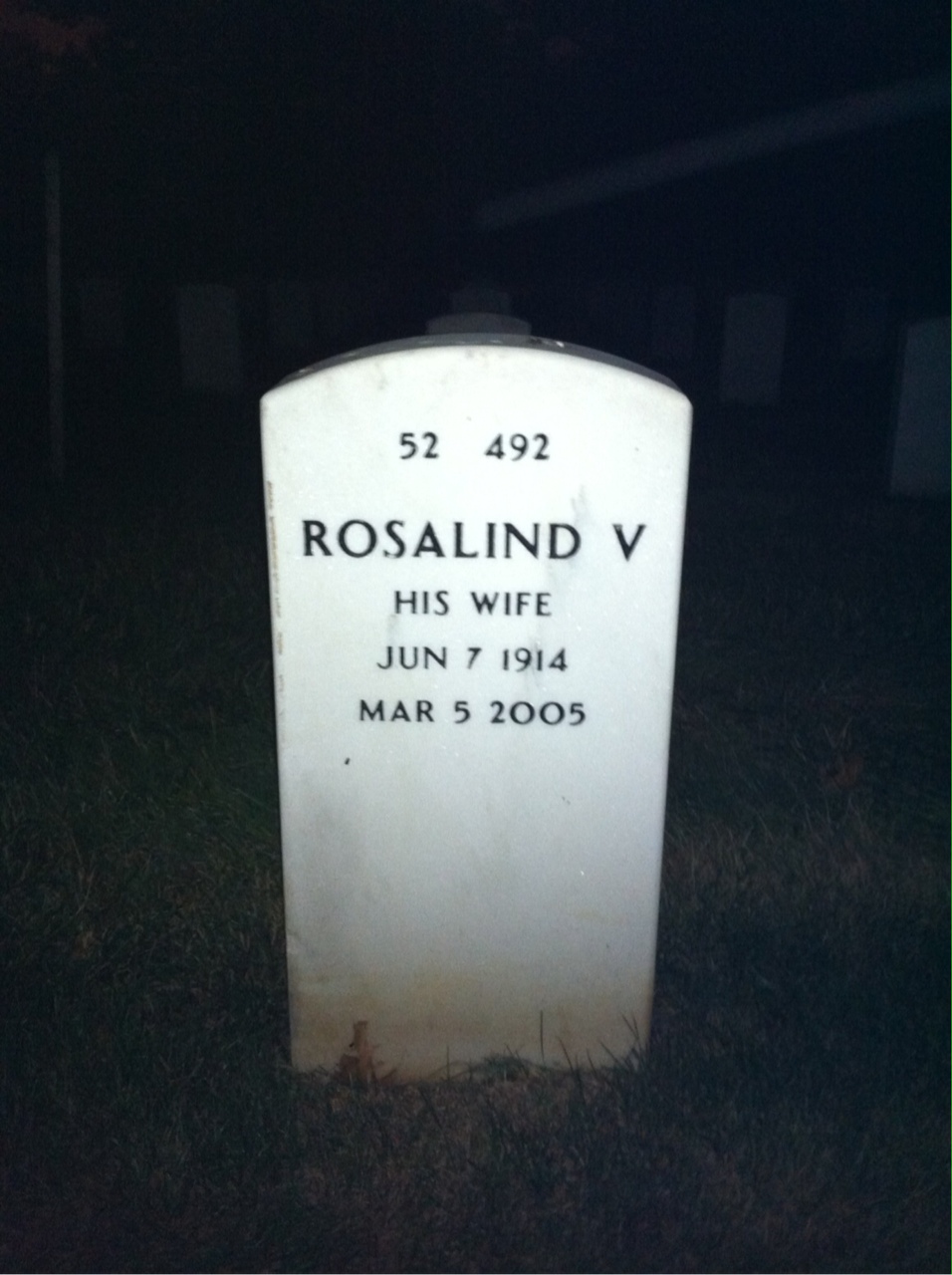 Back of headstone — Charles Jerabek