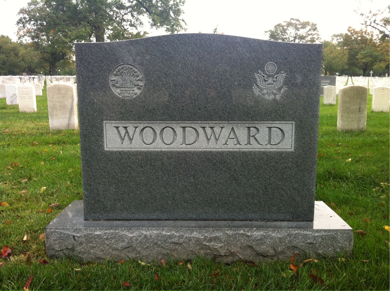 Back of headstone — Walter S Woodward