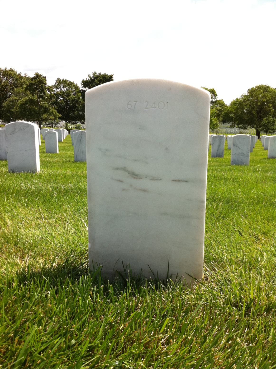 Back of headstone — Wilbert Marcus Carr