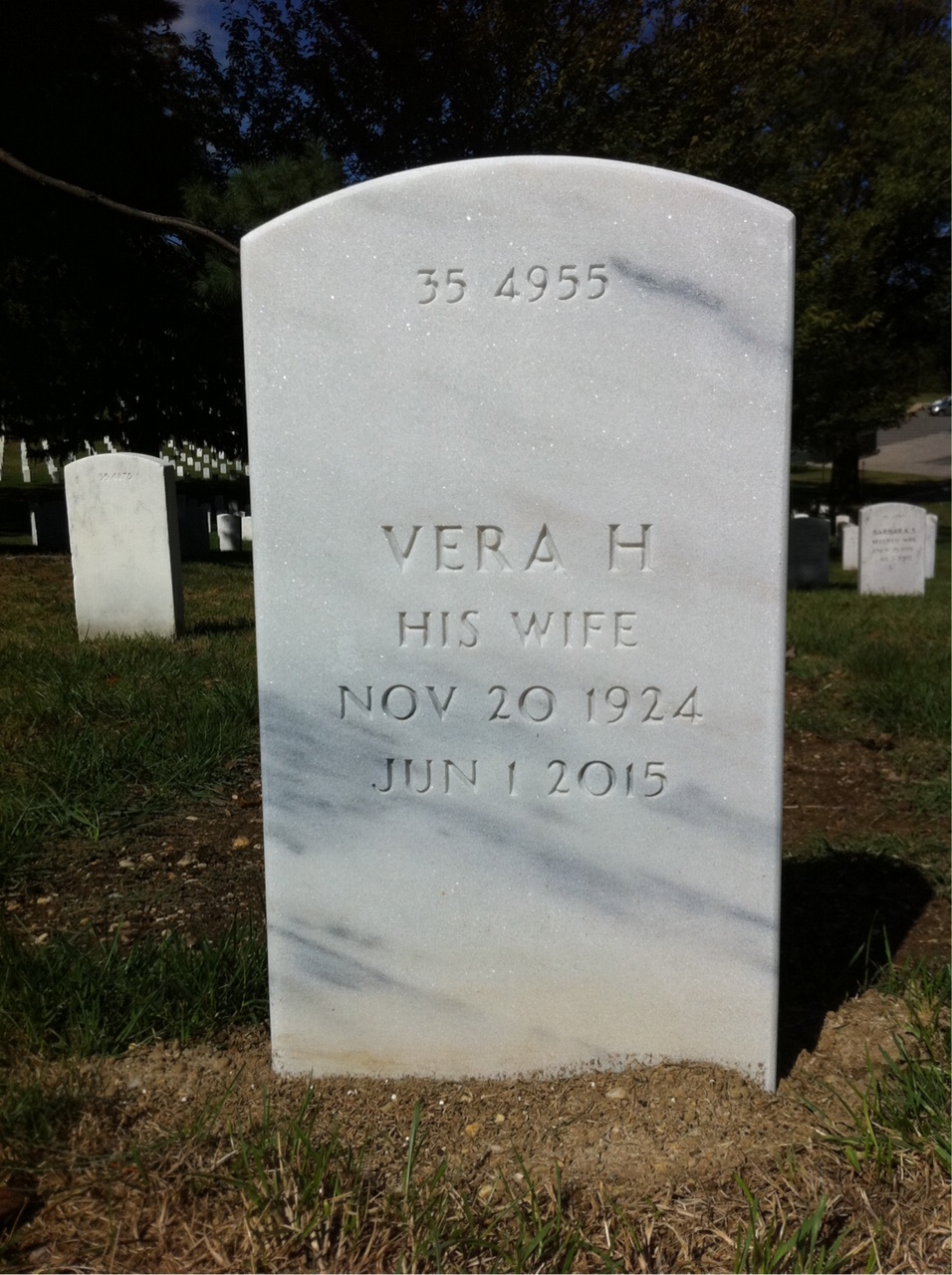 Back of headstone — James O'Hair