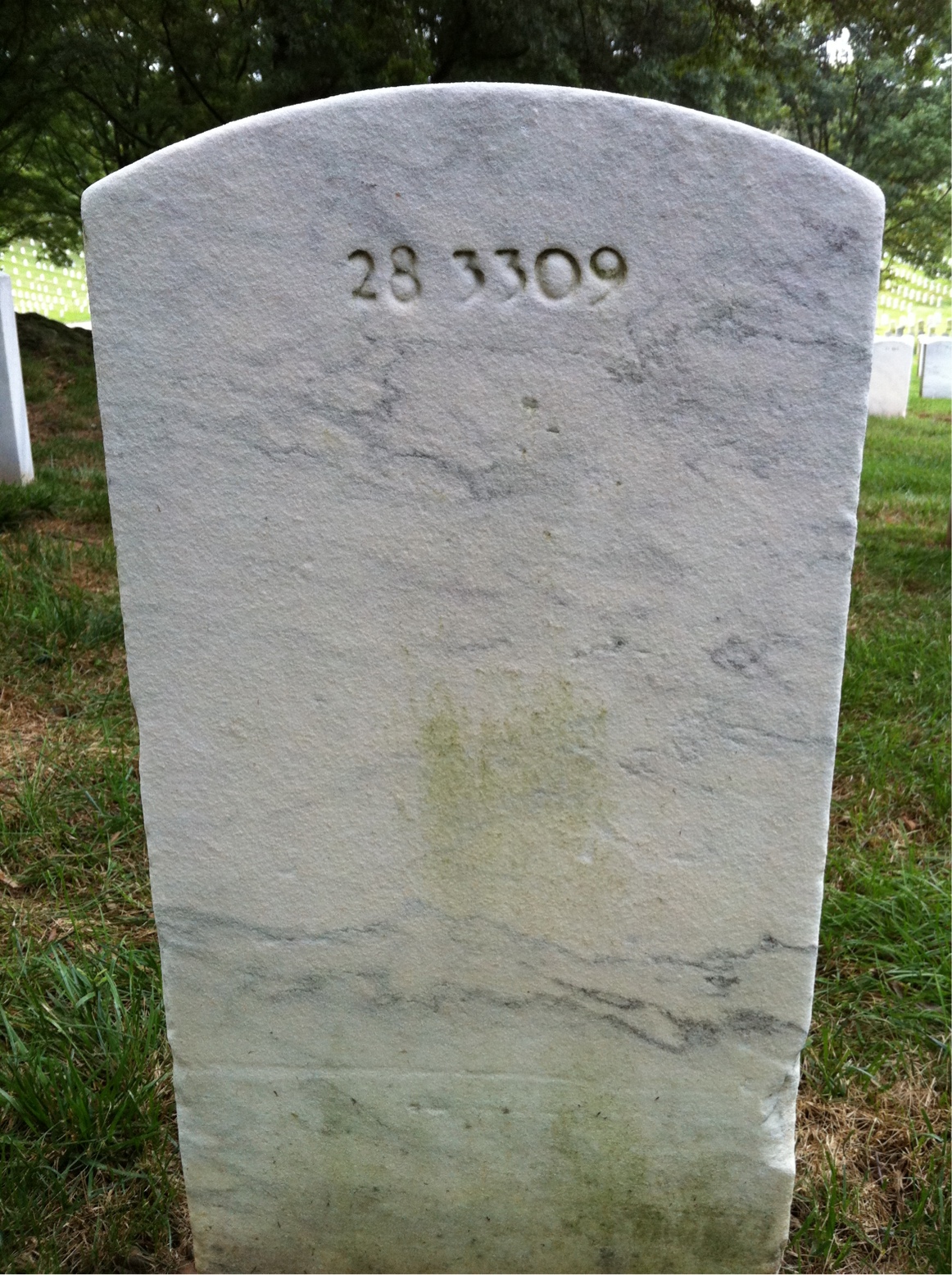 Back of headstone — Charles A Williams