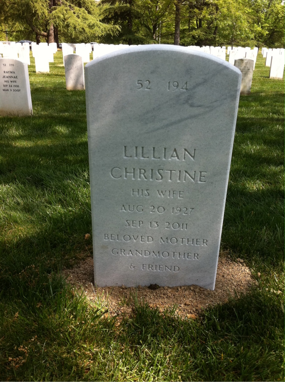 Back of headstone — George Morton