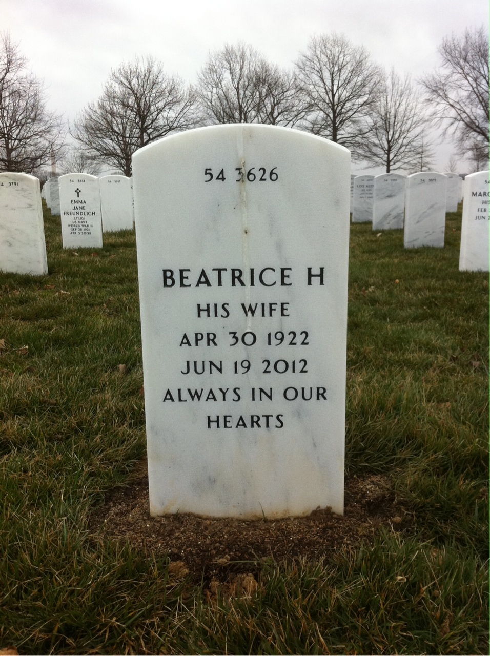 Back of headstone — Charles Warnock