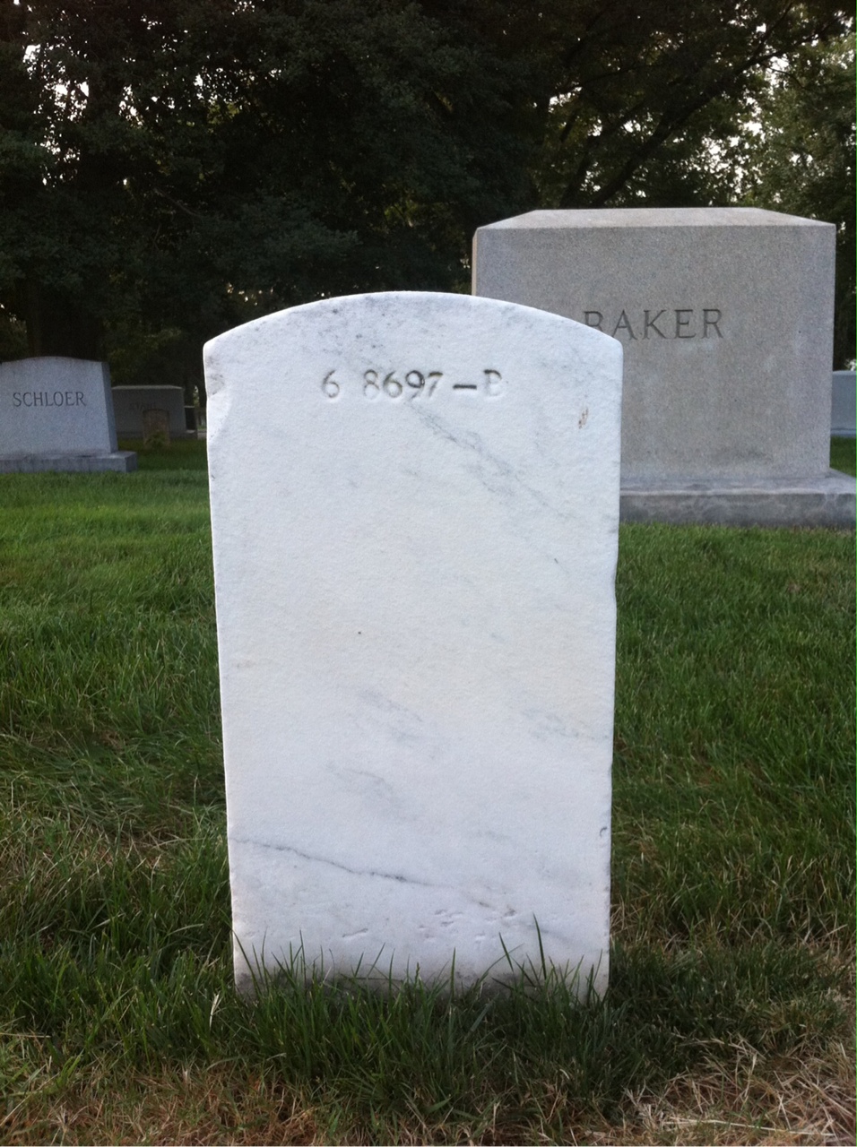 Back of headstone — Gerald Anderson