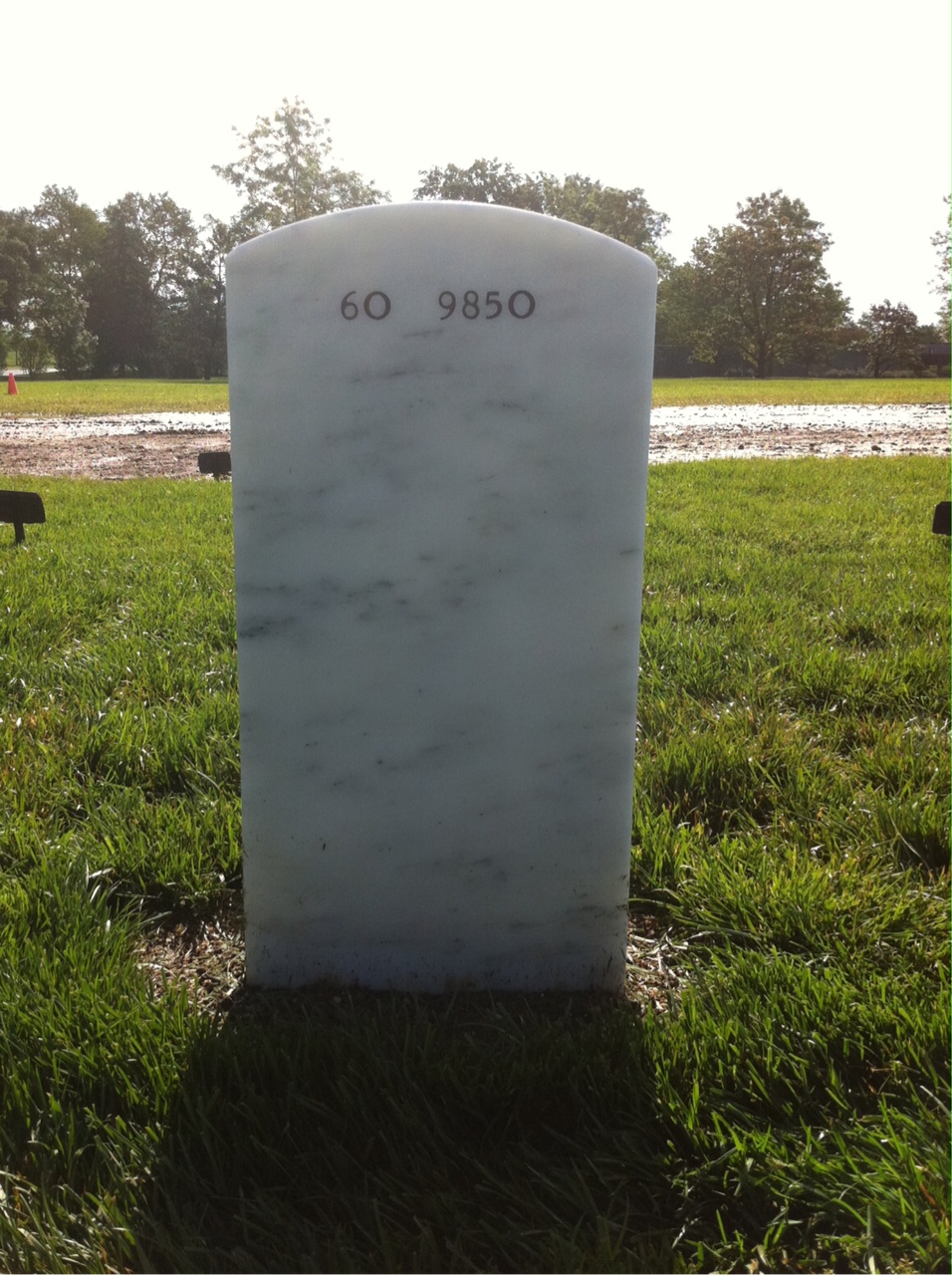 Back of headstone — Vincent James Bell