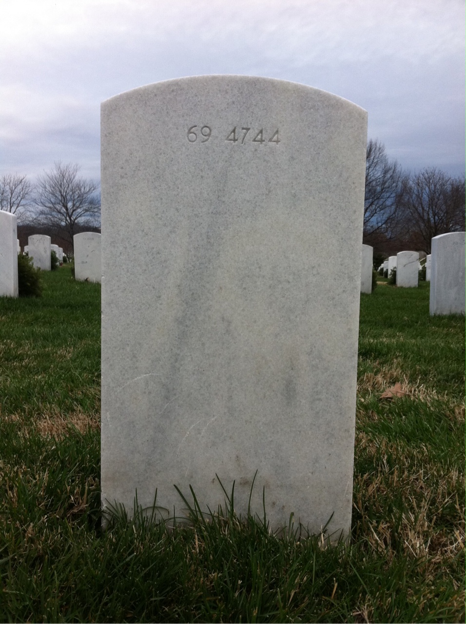 Back of headstone — Herman Anderson