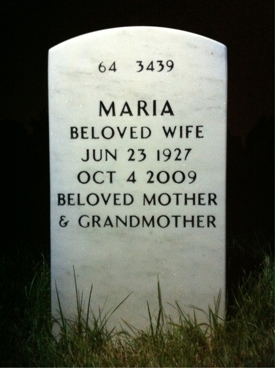 Back of headstone — Gerrit Walhout