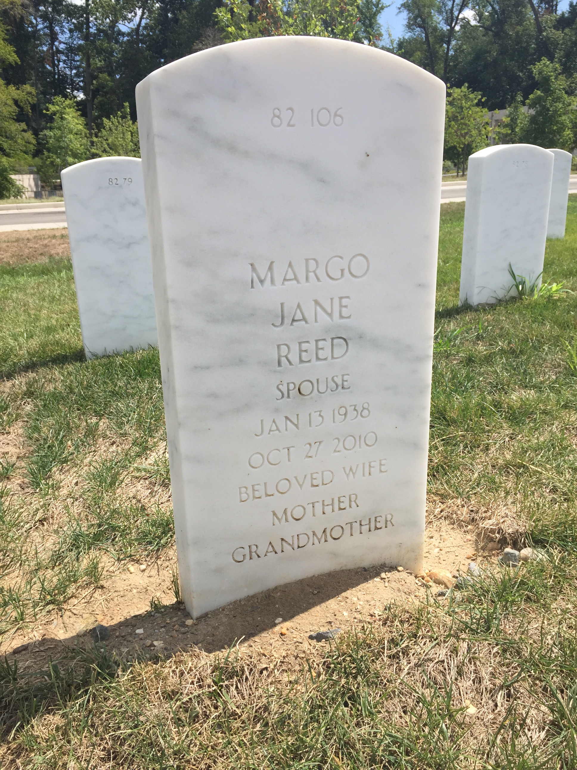 Back of headstone — William Henry Reed
