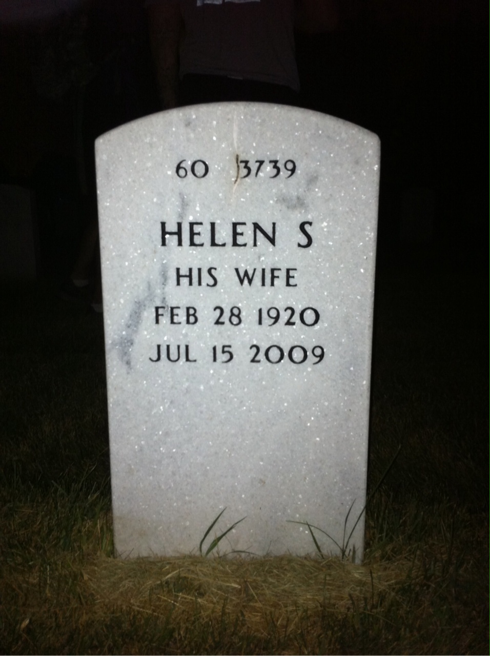 Back of headstone — Lawrence Weck