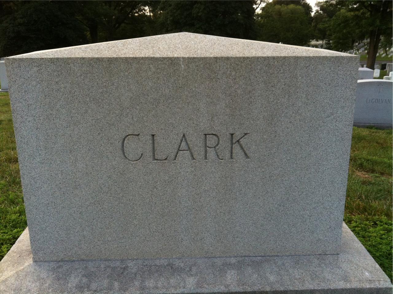 Back of headstone — Charles Clark