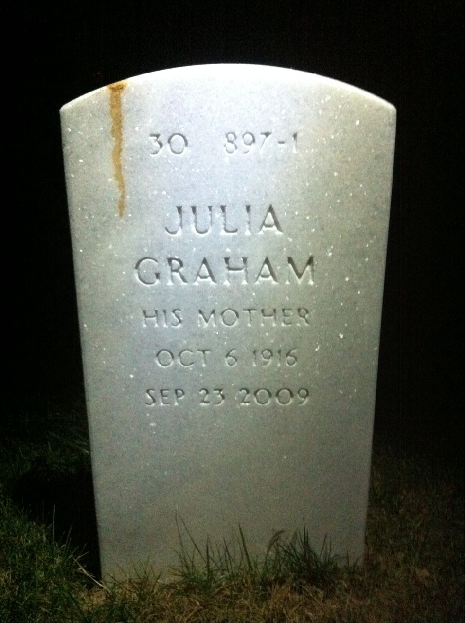 Back of headstone — Douglas Magruder