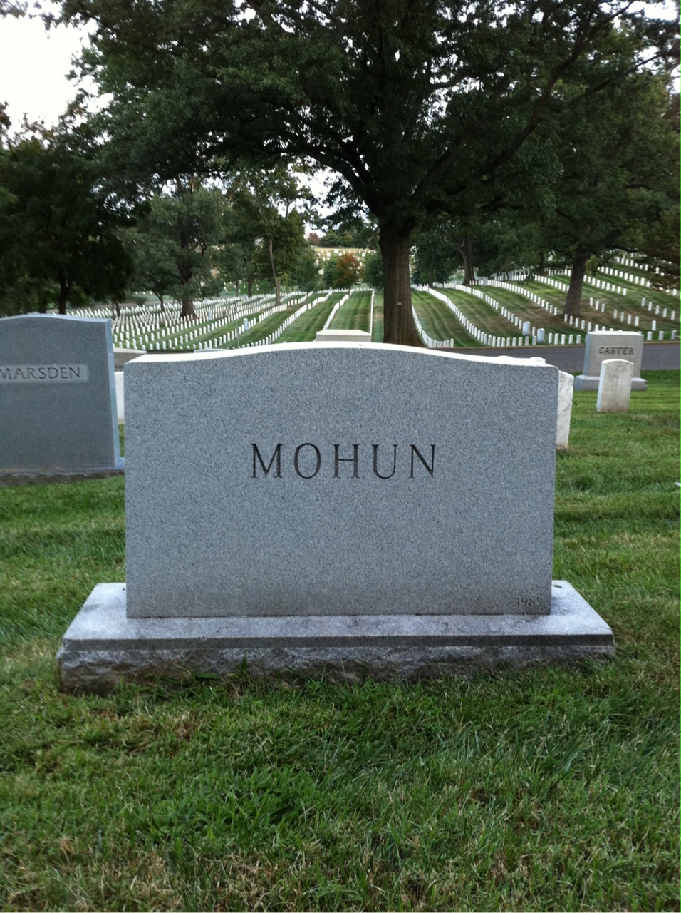 Back of headstone — Janet Mohun