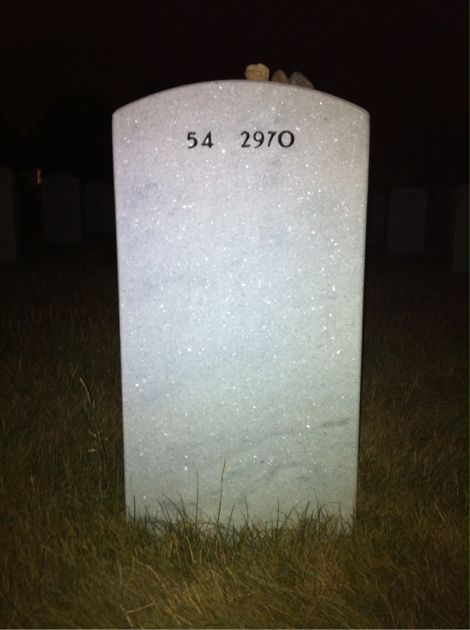 Back of headstone — Richard Goff