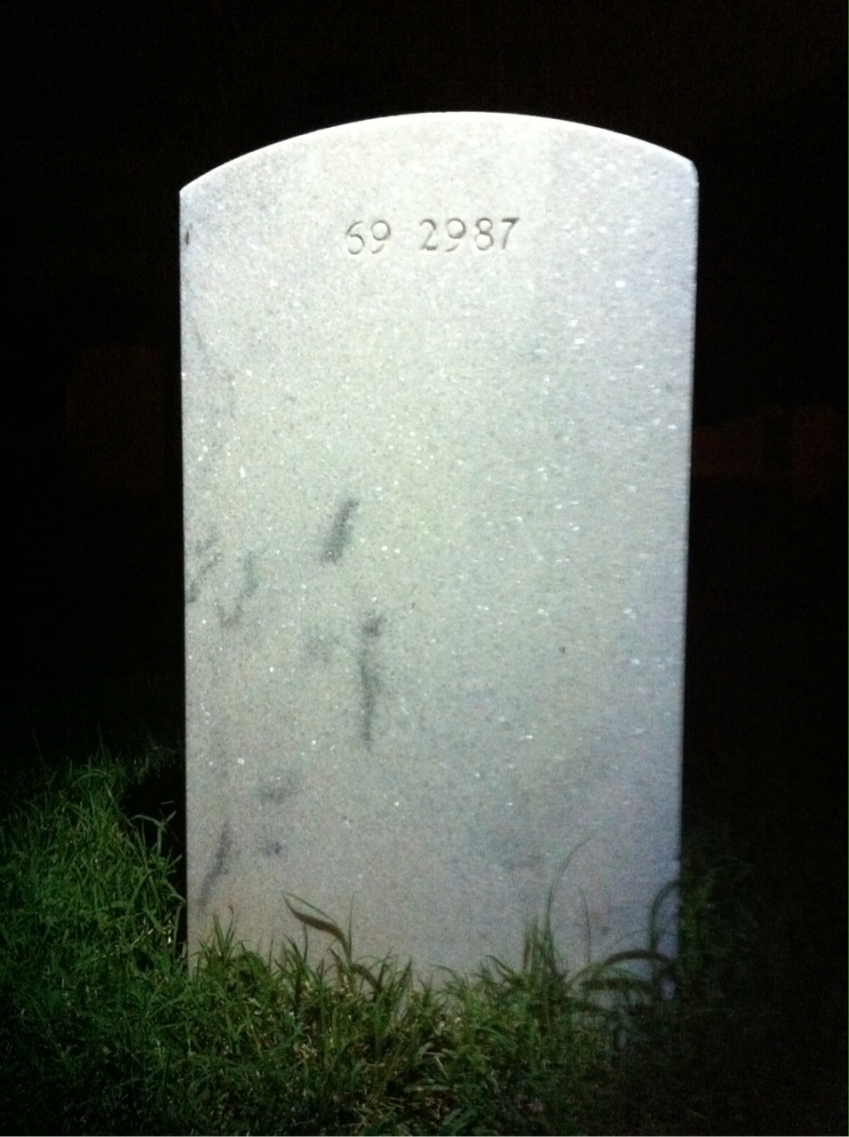 Back of headstone — James L Johnson
