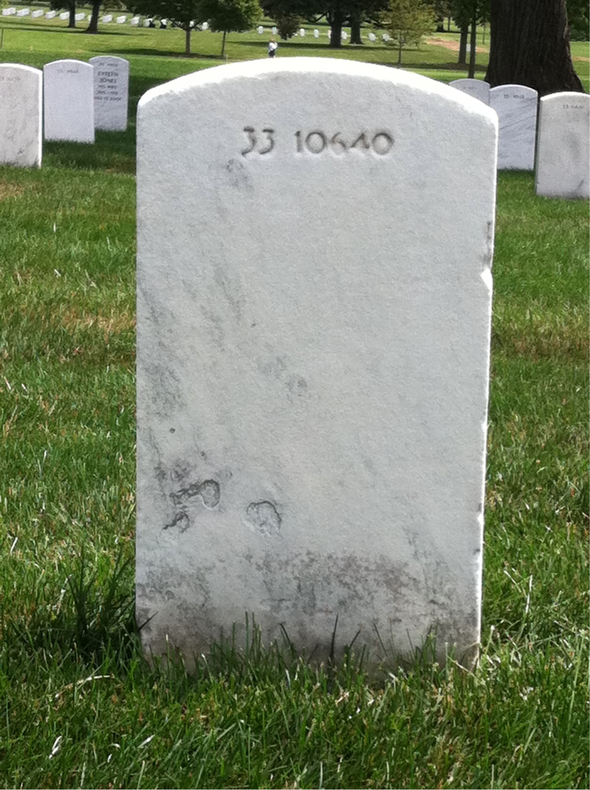 Back of headstone — John Anderson