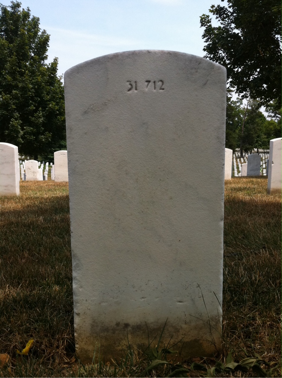 Back of headstone — David Arnold