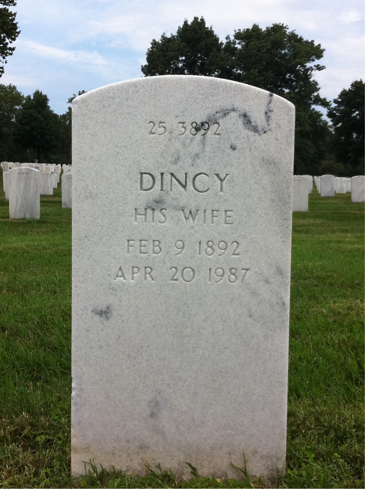 Back of headstone — James Ullman