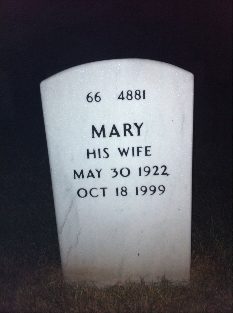 Back of headstone — James Tolliver